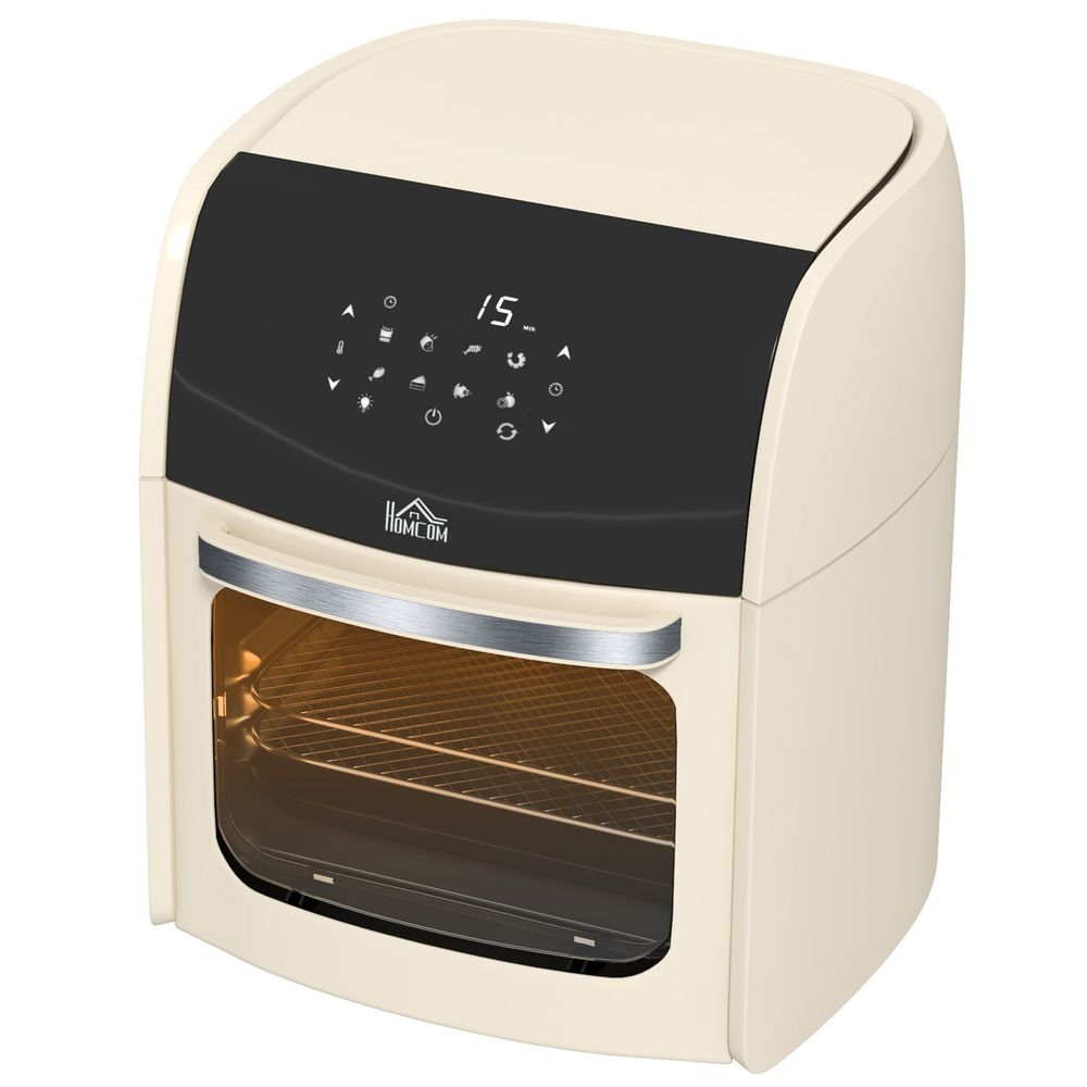 HOMCOM 12L Air Fryer Oven with 8 Preset Modes Rapid Air Circulation 1800W White